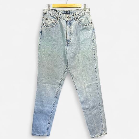 Vintage 90s Minimalist GAP High Waisted Straight Leg Faded Medium Wash Jeans - Picture 2 of 11